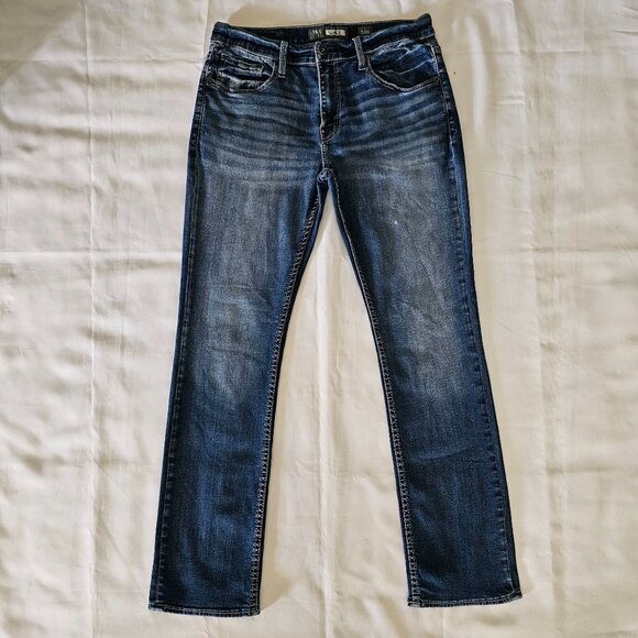BKE Denim Men's Blue JAKE Straight Leg Denim Jeans Size 34R - Picture 3 of 13